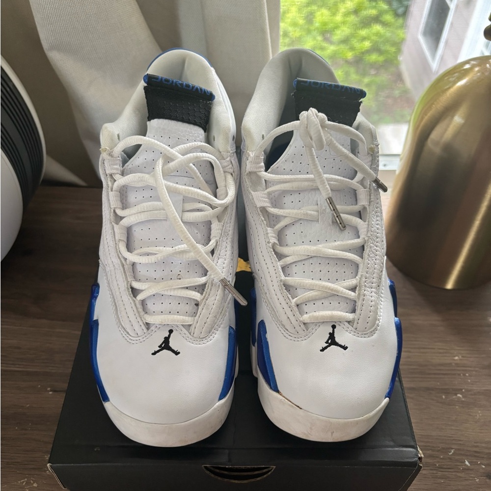 Air Jordan 14 Retro Sneakers - Black, White and Retro Blue